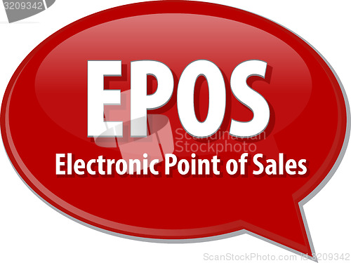 Image of EPOS acronym word speech bubble illustration