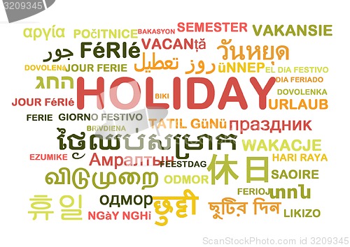 Image of Holiday multilanguage wordcloud background concept