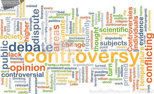 Image of controversy wordcloud concept illustration