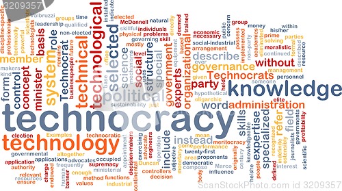 Image of Technocracy  background wordcloud concept illustration