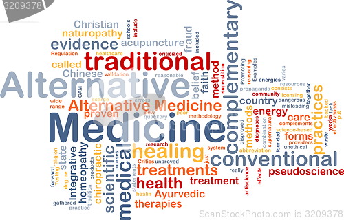 Image of Alternative medicine wordcloud concept illustration