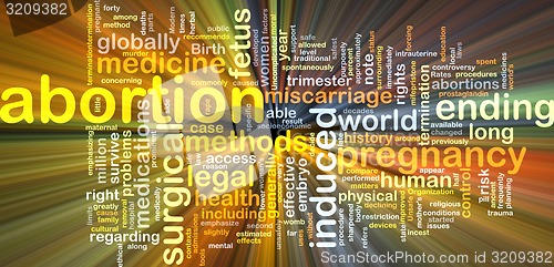 Image of Abortion wordcloud concept illustration glowing