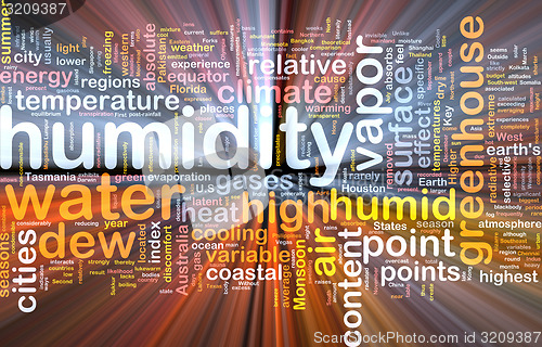 Image of humidity  background wordcloud concept illustration glowing