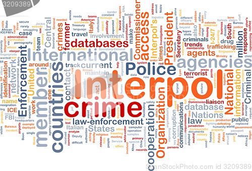 Image of Interpol background concept wordcloud