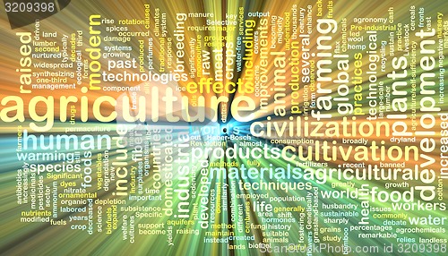 Image of agriculture wordcloud concept illustration glowing