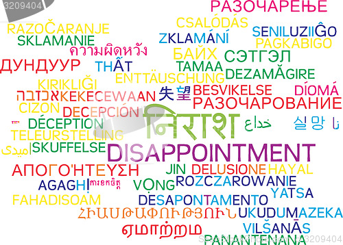 Image of Disappointment multilanguage wordcloud background concept