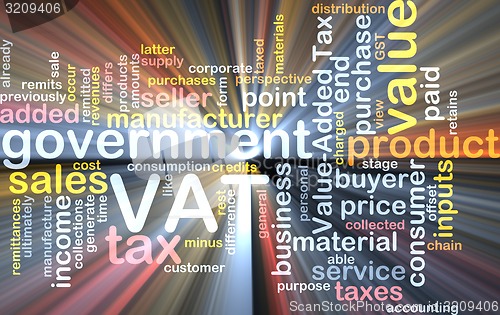 Image of VAT wordcloud concept illustration glowing