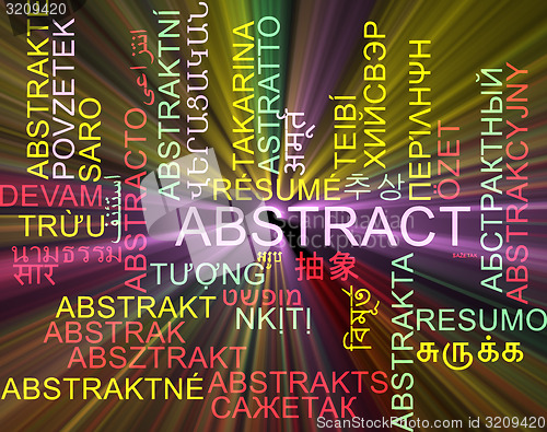 Image of Abstract multilanguage wordcloud background concept glowing