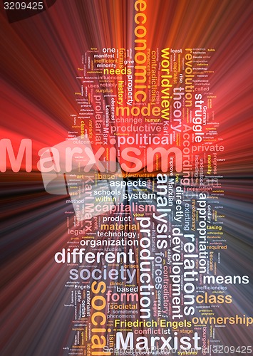 Image of Marxism background wordcloud concept illustration glowing