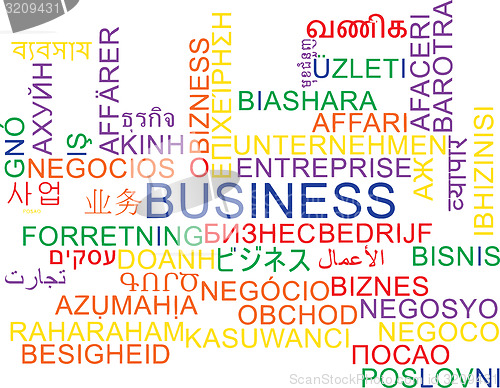 Image of Business multilanguage wordcloud background concept