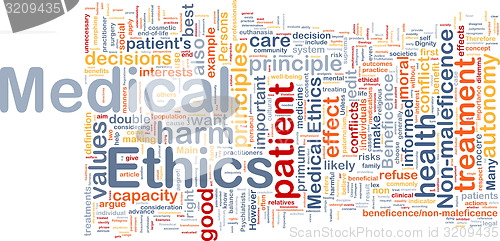 Image of Medical ethics background concept wordcloud