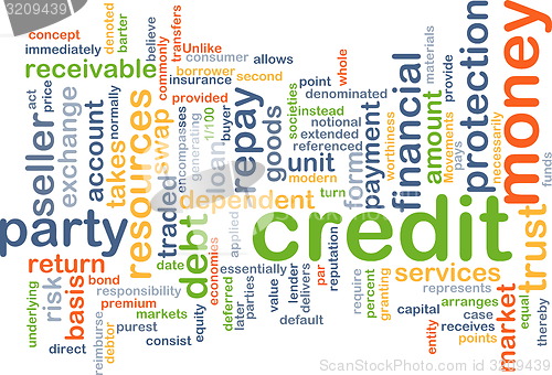 Image of Credit wordcloud concept illustration