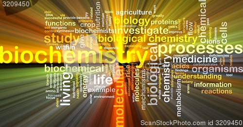 Image of biochemistry wordcloud concept illustration glowing