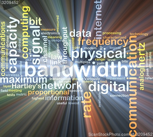 Image of bandwidth wordcloud concept illustration glowing