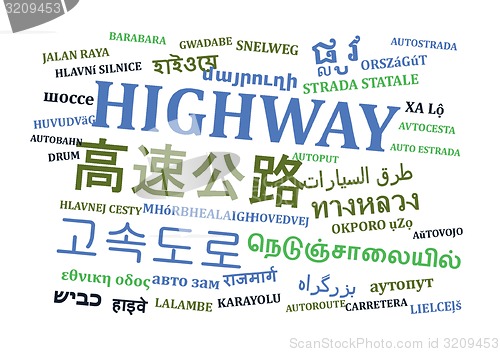 Image of Highway multilanguage wordcloud background concept