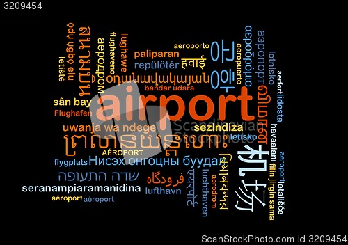 Image of Airport international multilanguage wordcloud background concept