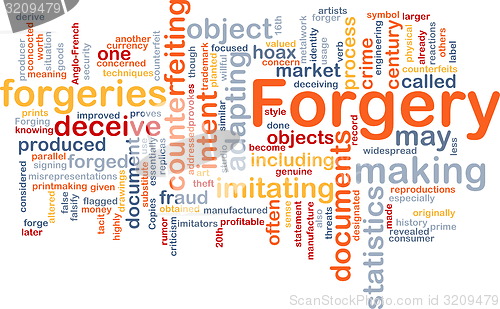 Image of Forgery background concept wordcloud