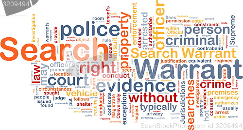 Image of Search warrant background concept wordcloud