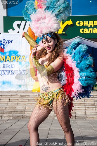 Image of The girl at the celebration of the city