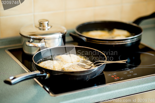 Image of fried steak, traditional Czech food