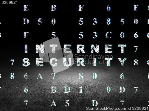 Image of Privacy concept: Internet Security in grunge dark room
