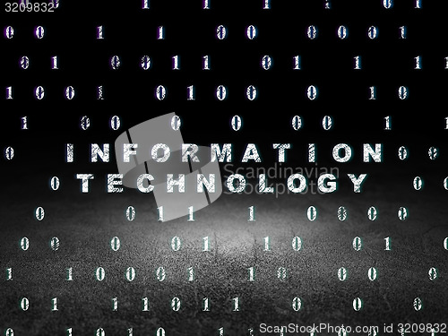Image of Data concept: Information Technology in grunge dark room