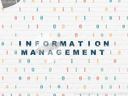 Image of Information concept: Information Management on wall background