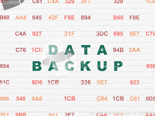 Image of Data concept: Data Backup on wall background
