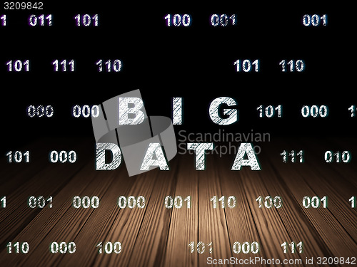 Image of Data concept: Big Data in grunge dark room