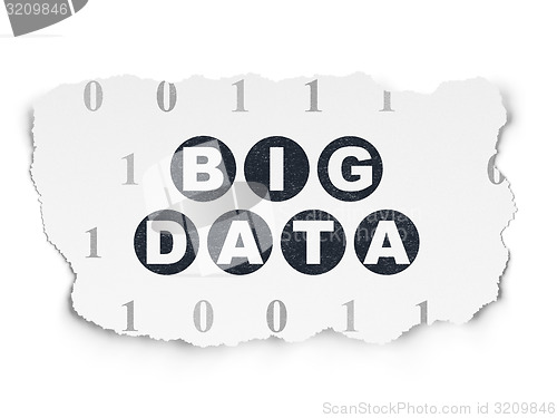 Image of Data concept: Big Data on Torn Paper background