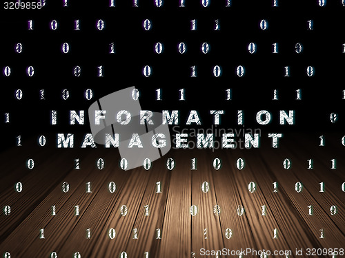 Image of Data concept: Information Management in grunge dark room