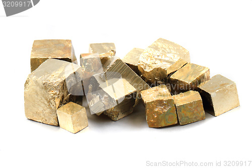 Image of pyrite cubes isolated