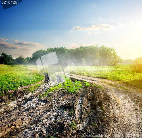 Image of Blurred road in countryside