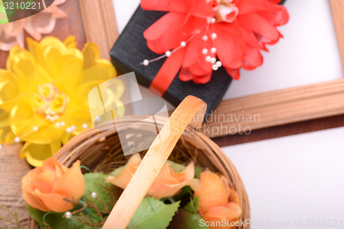 Image of gift box and flowers