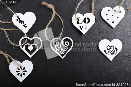 Image of Wooden hearts.