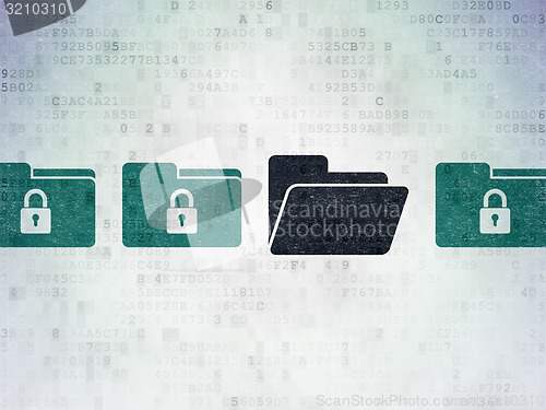 Image of Finance concept: folder icon on Digital Paper background