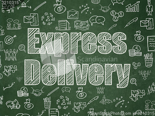 Image of Business concept: Express Delivery on School Board background