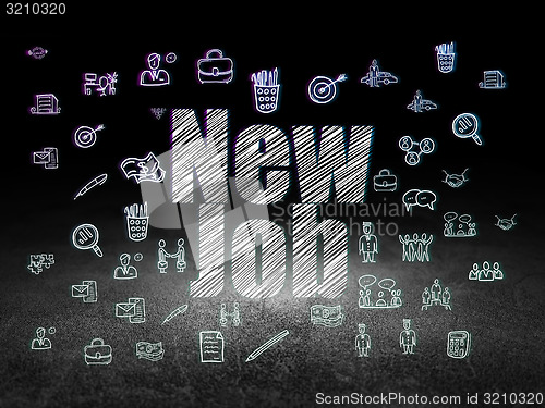 Image of Business concept: New Job in grunge dark room