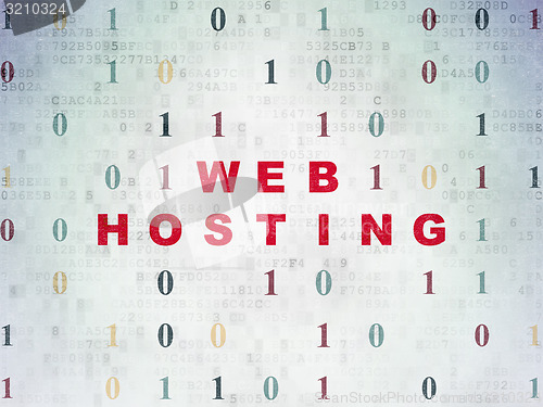 Image of Web development concept: Web Hosting on Digital Paper background