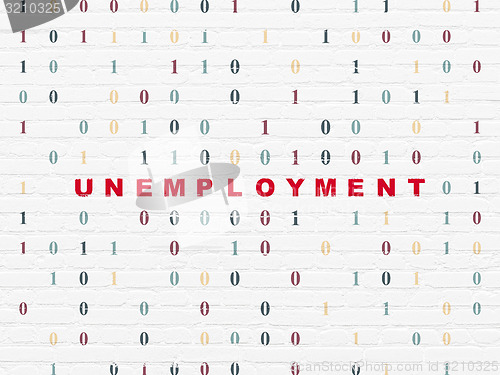 Image of Finance concept: Unemployment on wall background