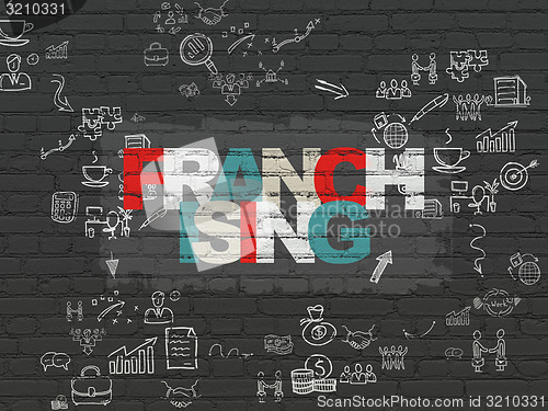 Image of Business concept: Franchising on wall background