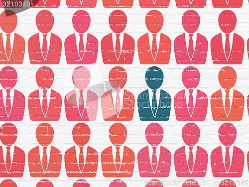 Image of Business concept: business man icon on wall background
