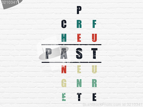 Image of Time concept: word Past in solving Crossword Puzzle