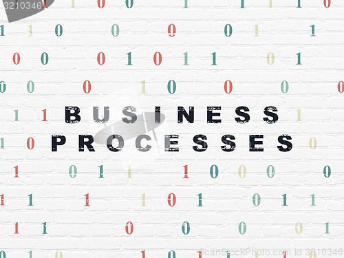 Image of Business concept: Business Processes on wall background