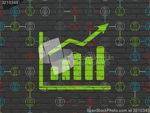 Image of Business concept: Growth Graph on wall background