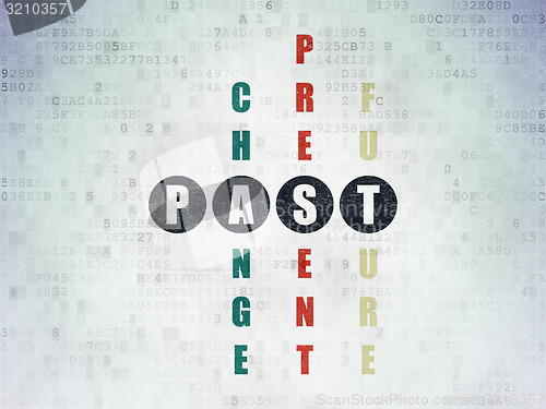 Image of Timeline concept: word Past in solving Crossword Puzzle
