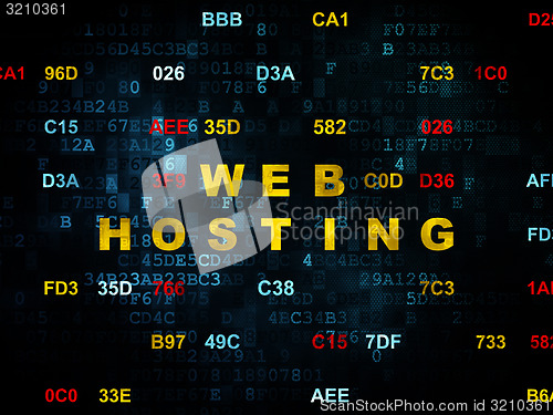 Image of Web development concept: Web Hosting on Digital background