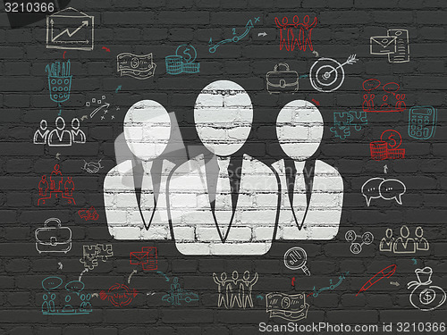 Image of Business concept: Business People on wall background