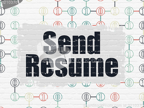Image of Business concept: Send Resume on wall background