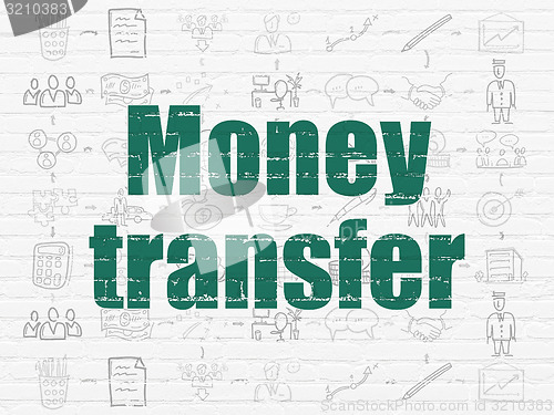 Image of Finance concept: Money Transfer on wall background